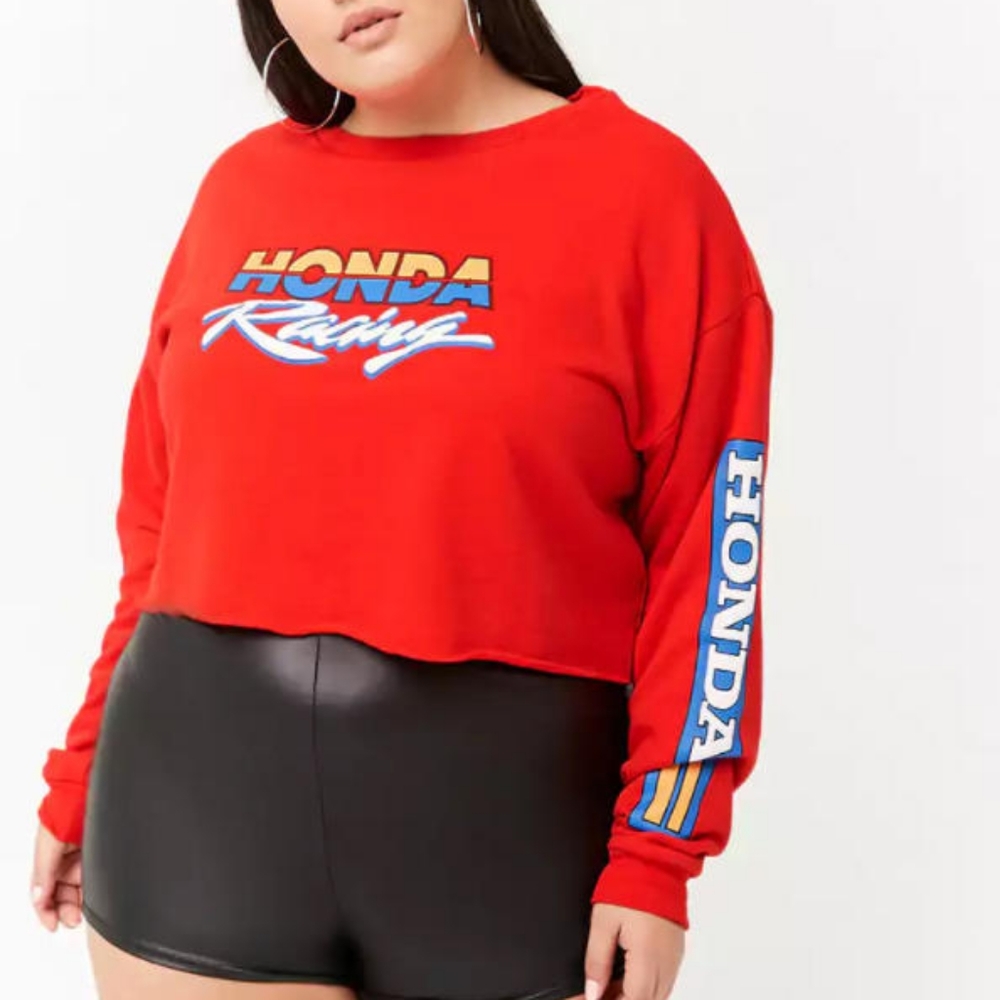 Forever 21 x Honda Racing Shirt Sweater Sweatshirt Women Plus Size 3X Cr…